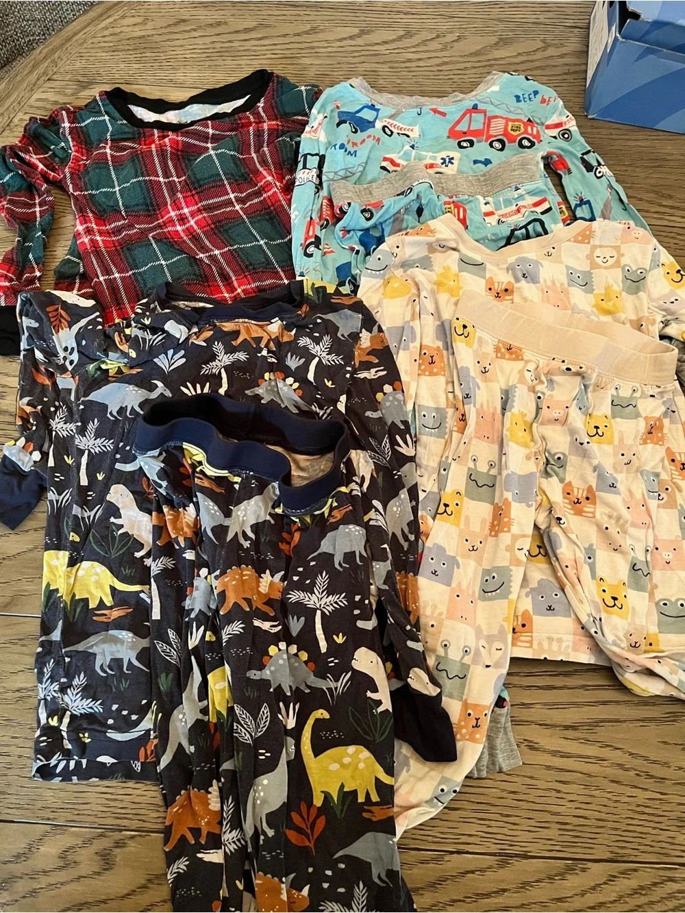 Little Sleepies Kids Pajama Set - Navy, Red, Light Blue, Cream, Pink Prints